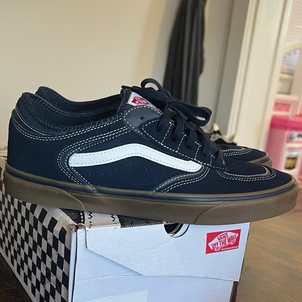 Vans Rare Color Way Rowley Pro Navy and White Skate Shoes